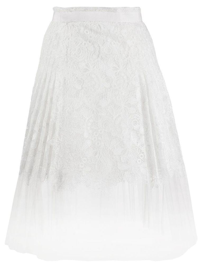 Ermanno Scervino embroidered A-line skirt - White
