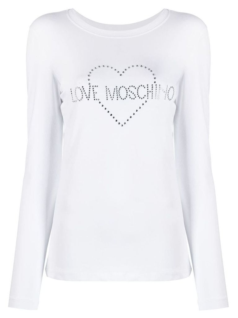 Love Moschino diamante heart t-shirt - White