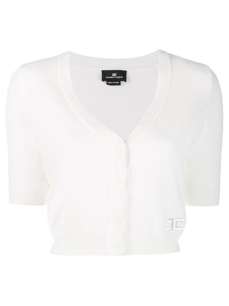 Elisabetta Franchi short-sleeve knitted cardigan - White