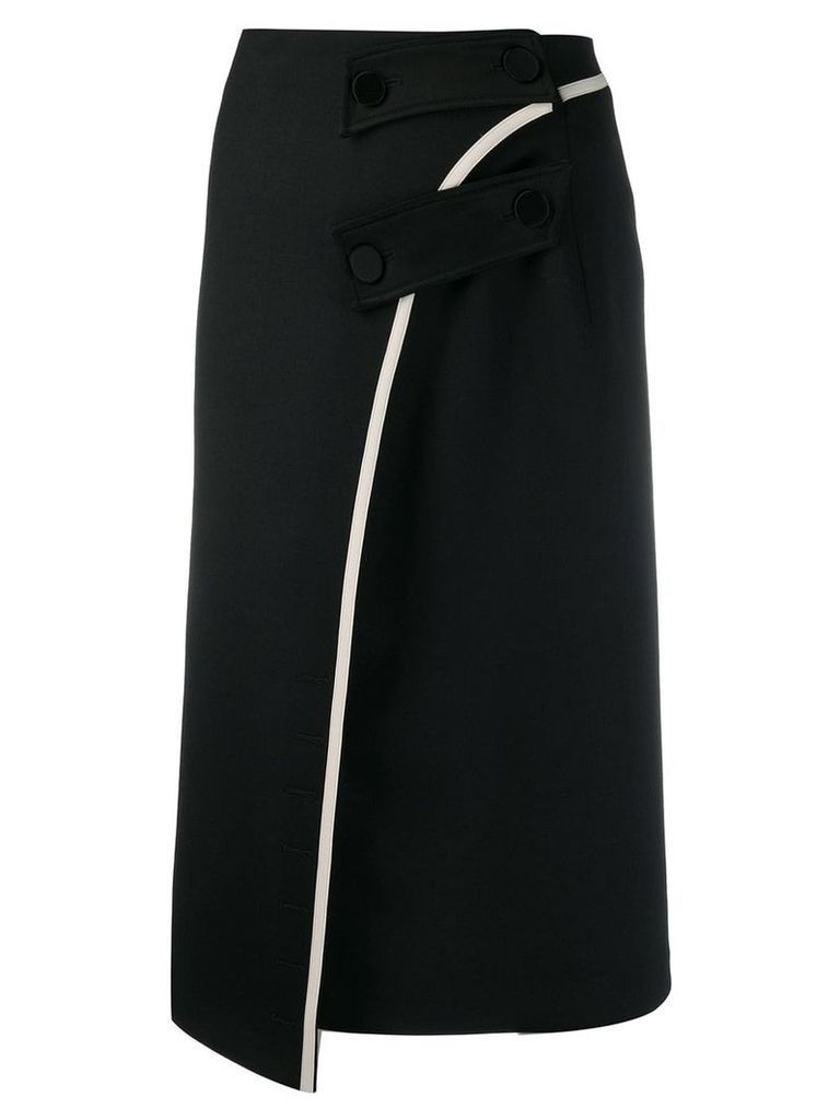 Ssheena asymmetrical midi skirt - Black