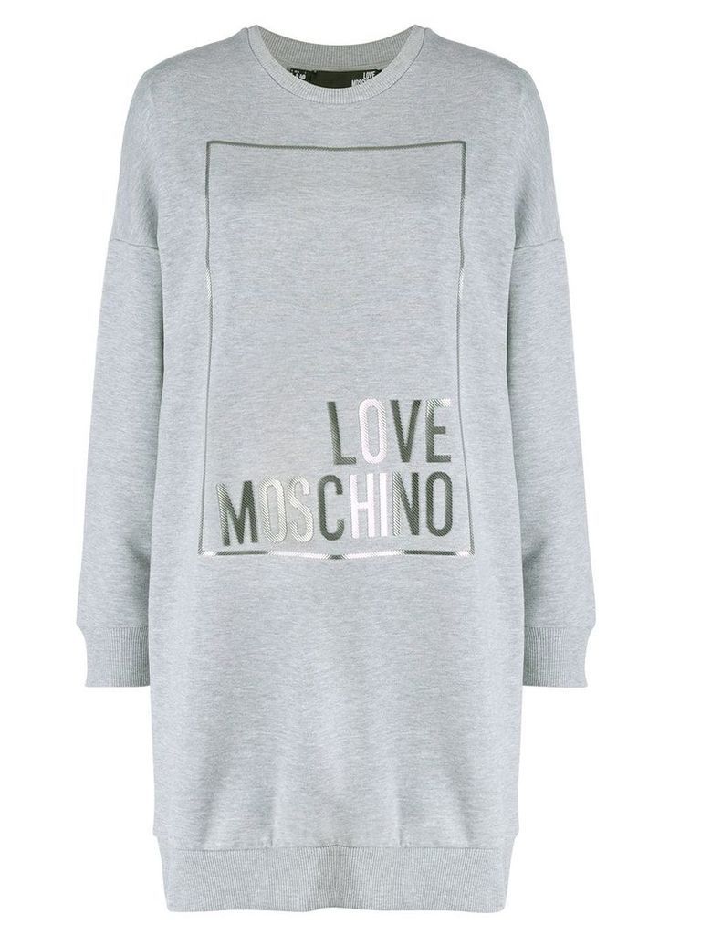Love Moschino printed logo sweater-dress - Grey