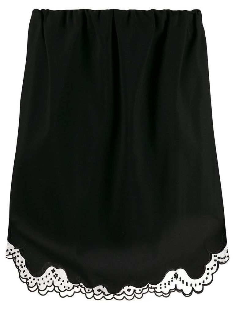 Nº21 embroidered tulle trim skirt - Black