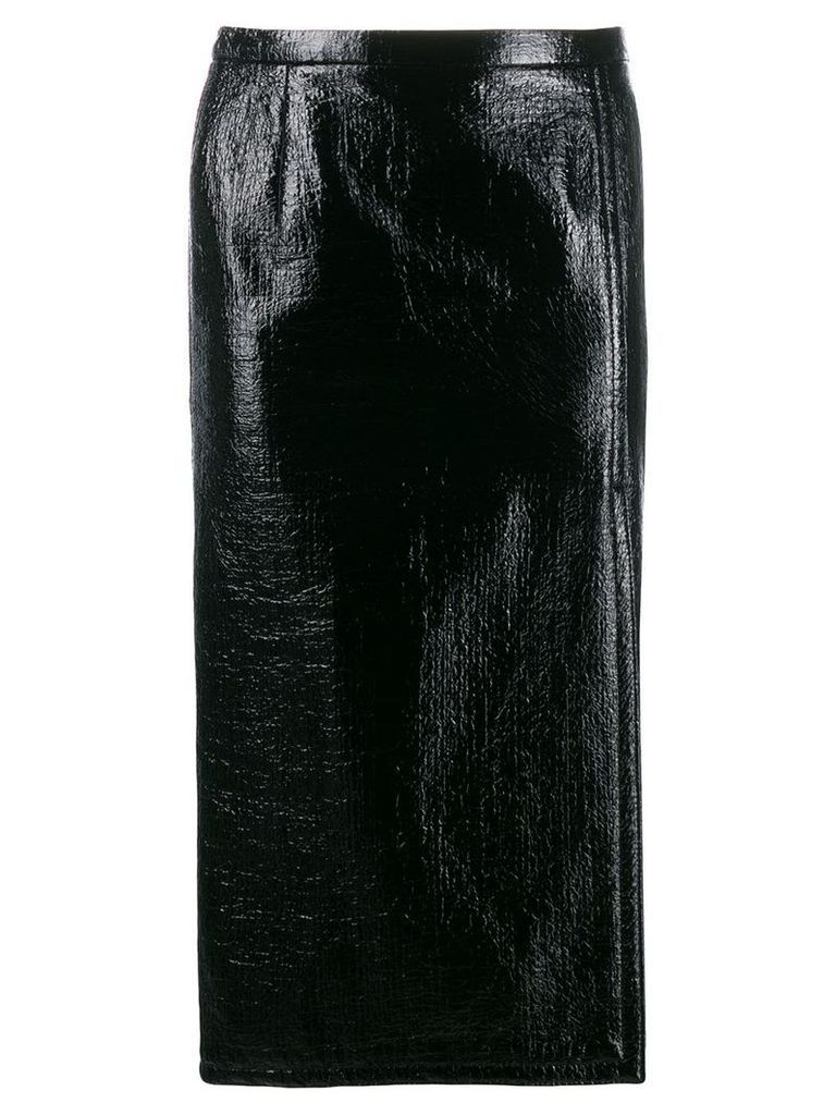 Nº21 crinkled-effect pencil skirt - Black