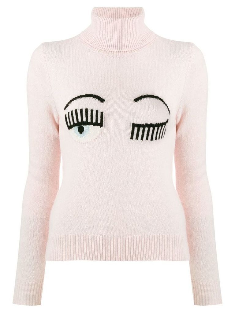 Chiara Ferragni knitted winking eye jumper - PINK