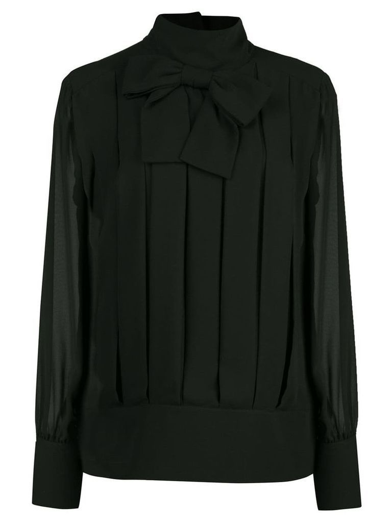 Edward Achour Paris bow detail blouse - Black