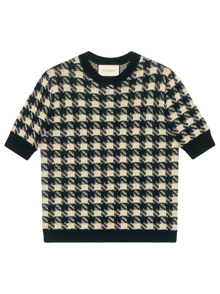 Gucci houndtooth knitted top - Black