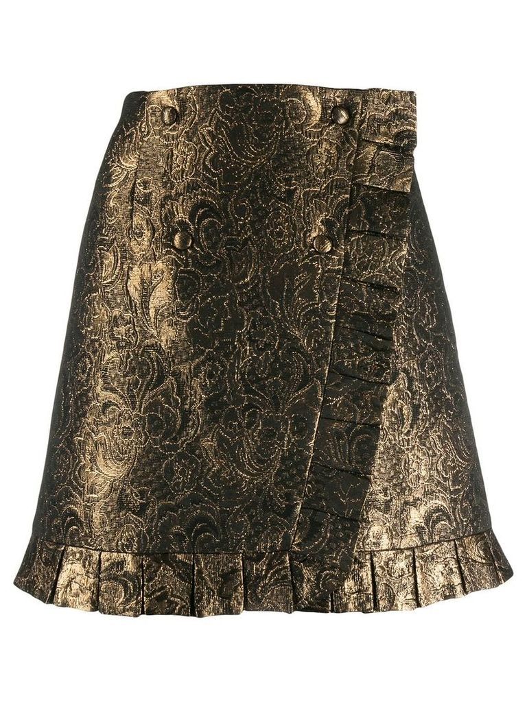 Sandro Paris brocade embroidery short skirt - Yellow
