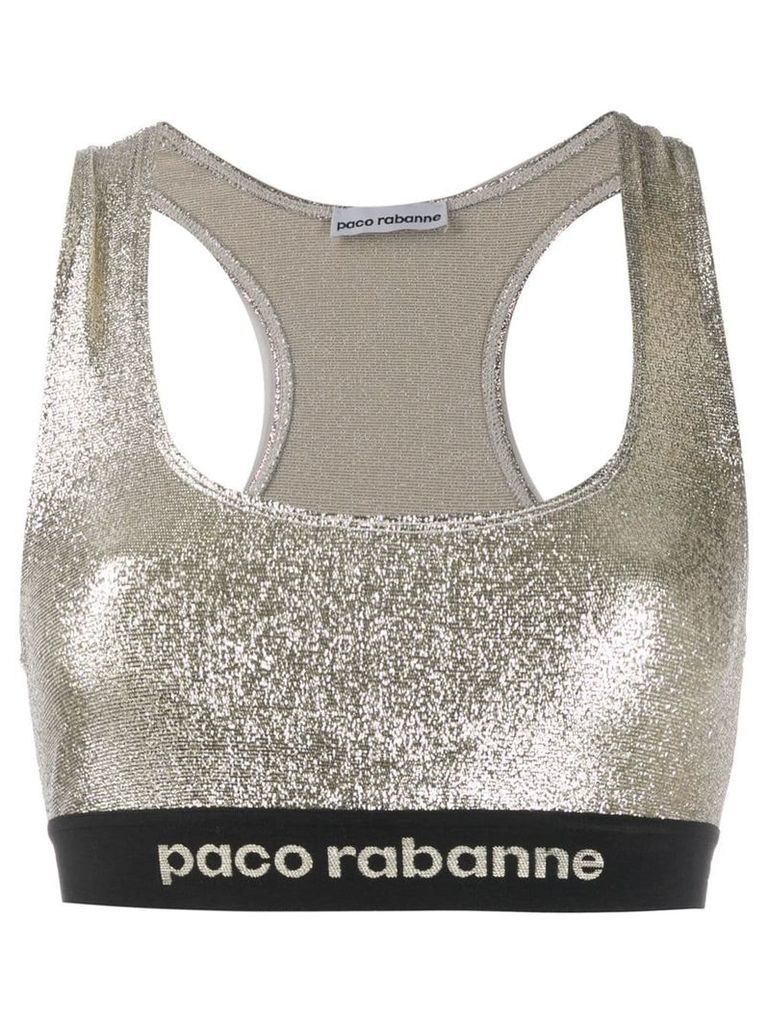 Paco Rabanne glitter detail tank top - GOLD
