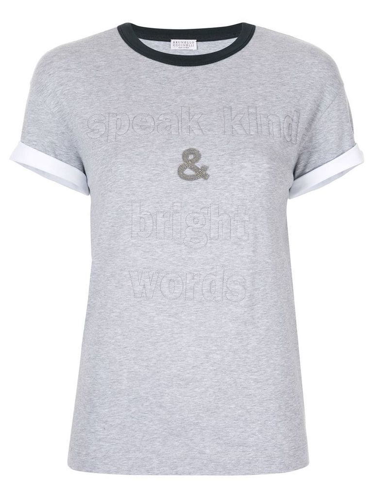 Brunello Cucinelli regular fit slogan T-shirt - Grey