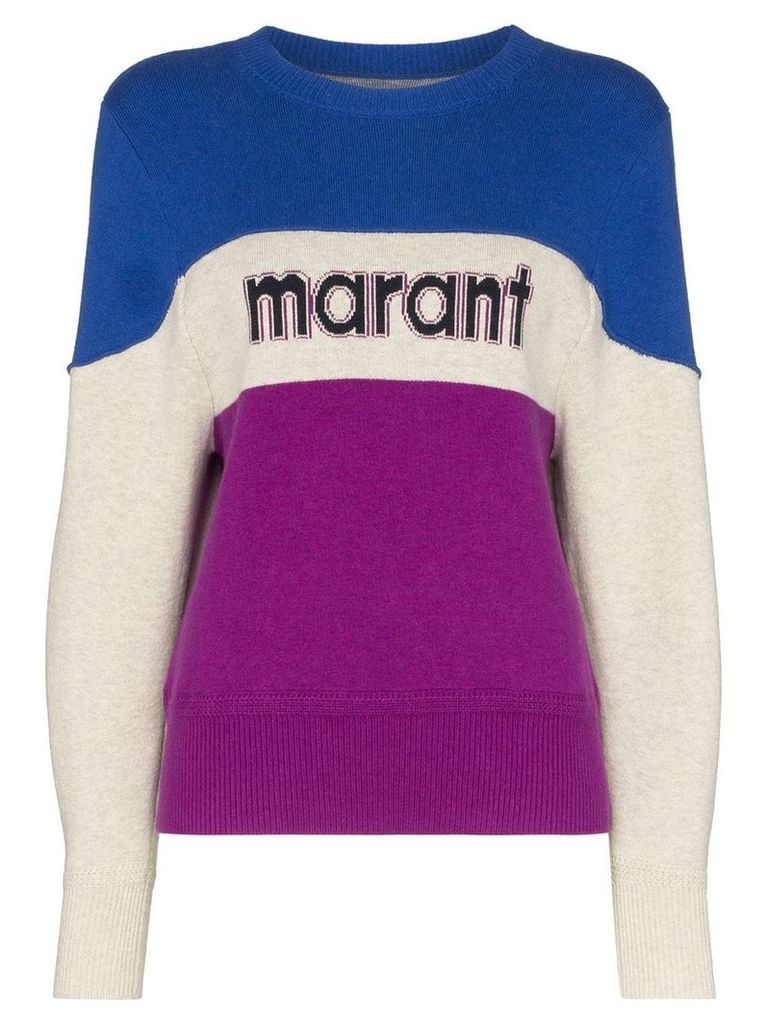 Isabel Marant Étoile Kedy colour-block logo jumper - Blue