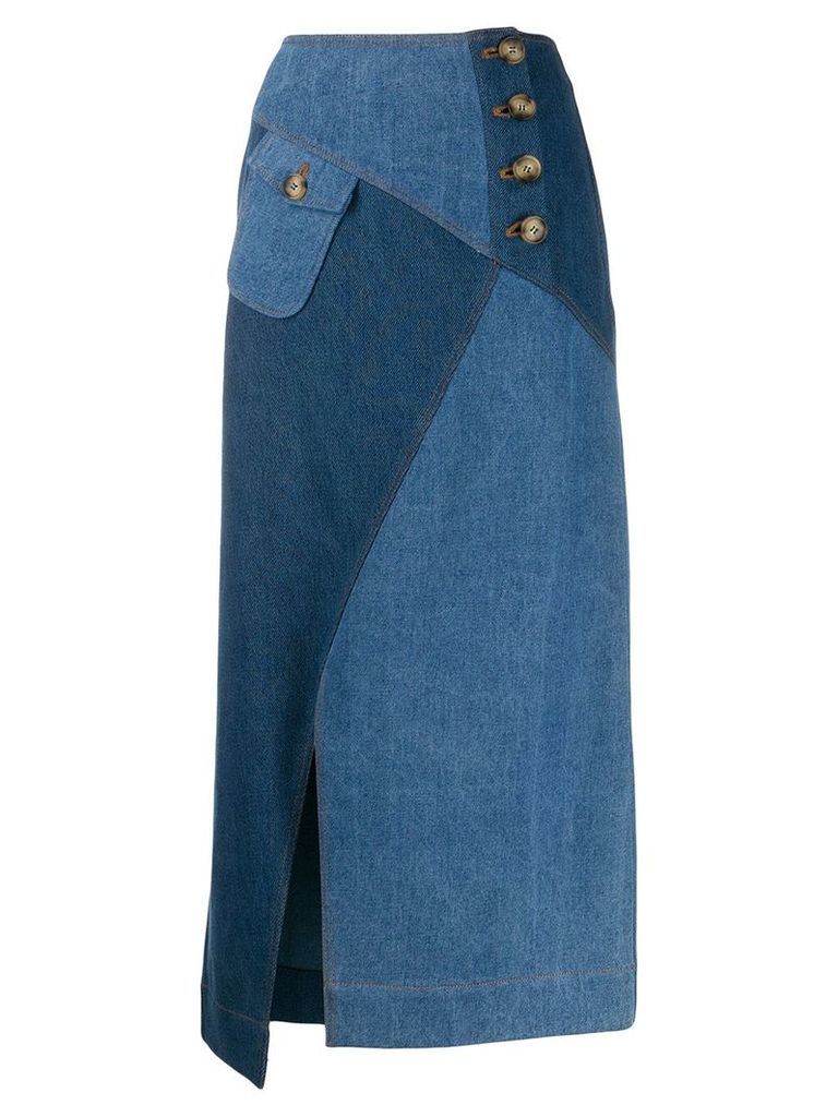Rejina Pyo panelled denim skirt - Blue