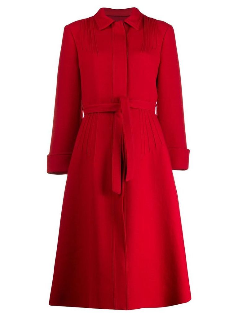 Giambattista Valli belted single-breasted coat - Red