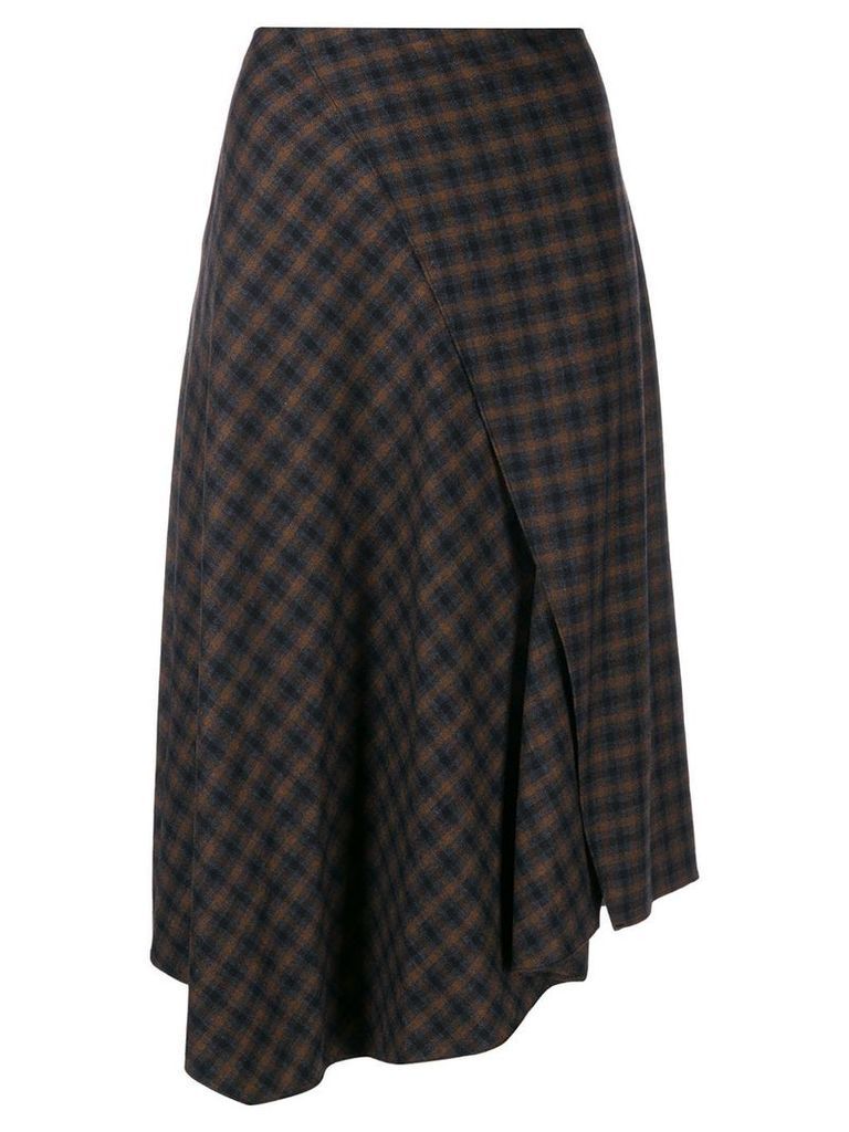Vince asymmetric plaid skirt - Brown