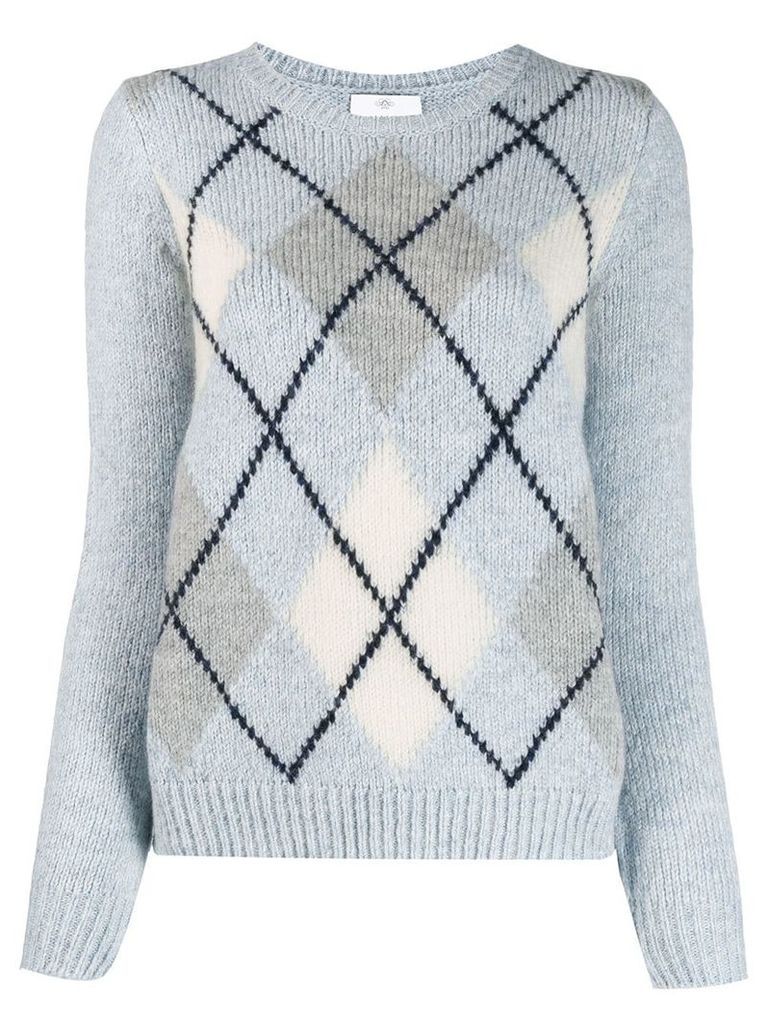 Allude check patterned sweater - Blue