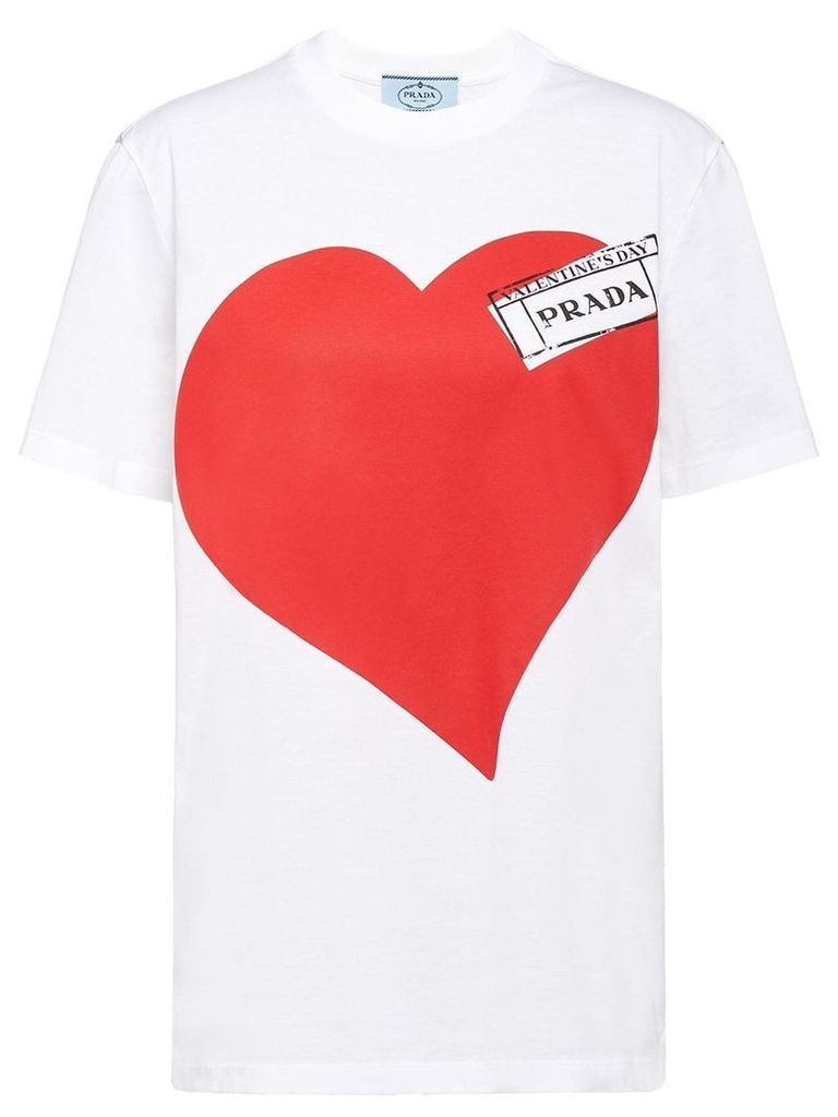 Prada heart print T-shirt - White