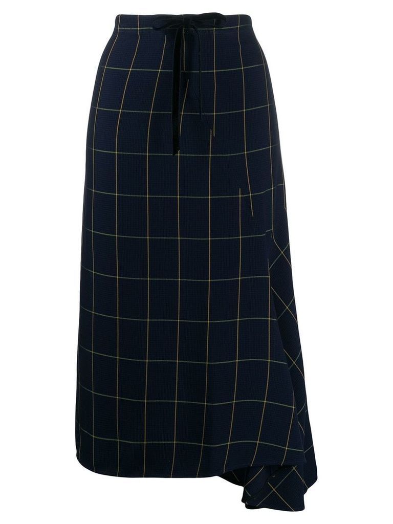McQ Alexander McQueen high-waisted check print skirt - Blue