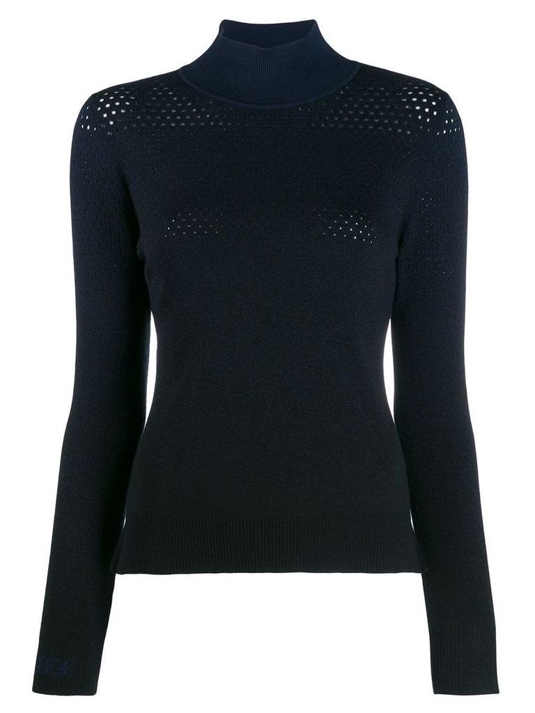 Fendi perforated knitted sweater - Blue
