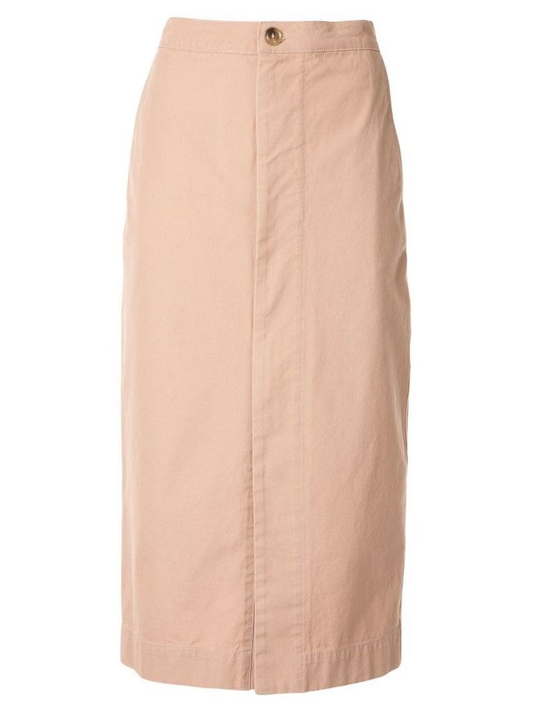 Bassike zip front canvas skirt - PINK