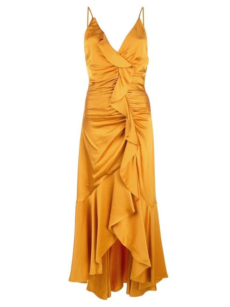 Jonathan Simkhai asymmetric ruffle dress - ORANGE