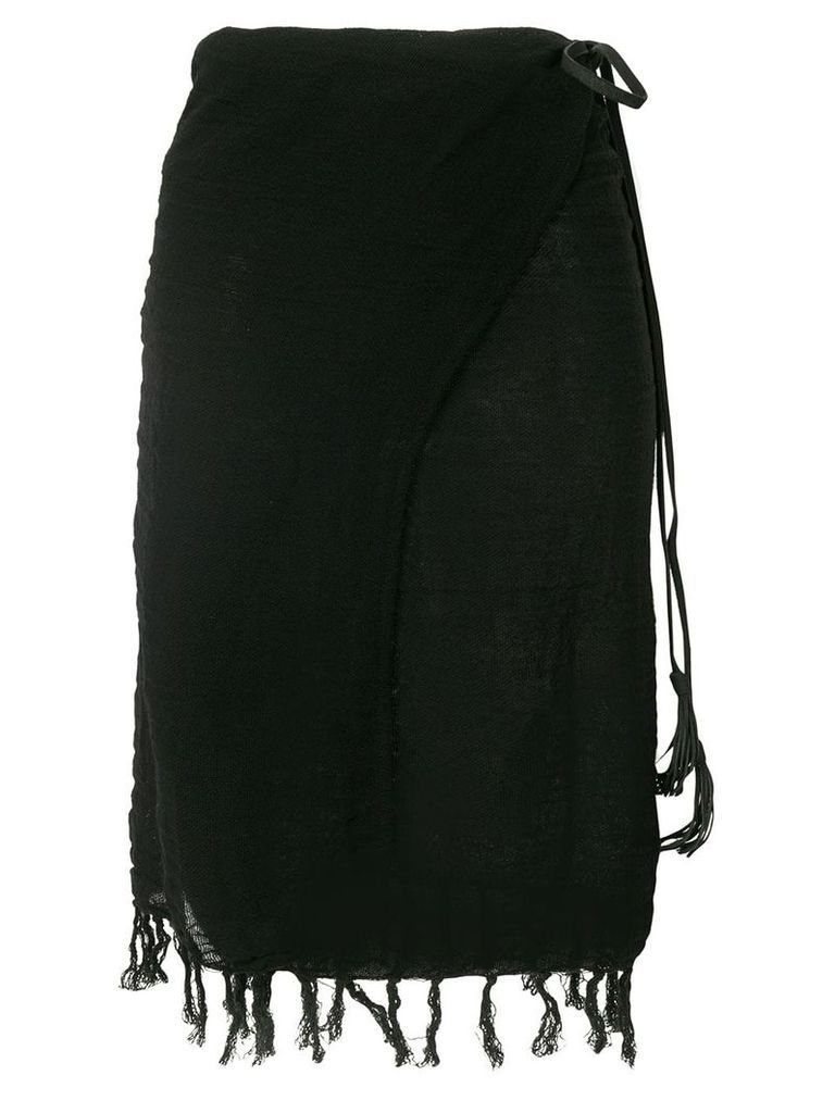 Caravana Pareo fringed skirt - Black