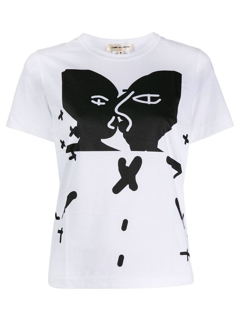 Comme Des Garçons kiss print T-shirt - White