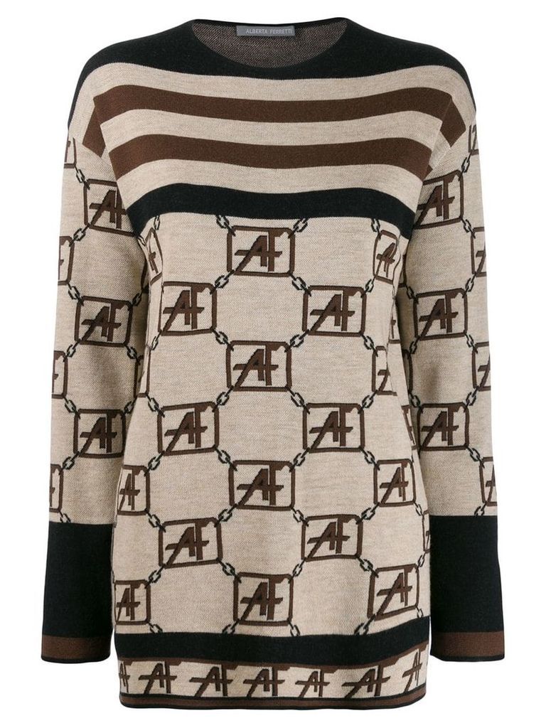 Alberta Ferretti geometric pattern jumper - Brown