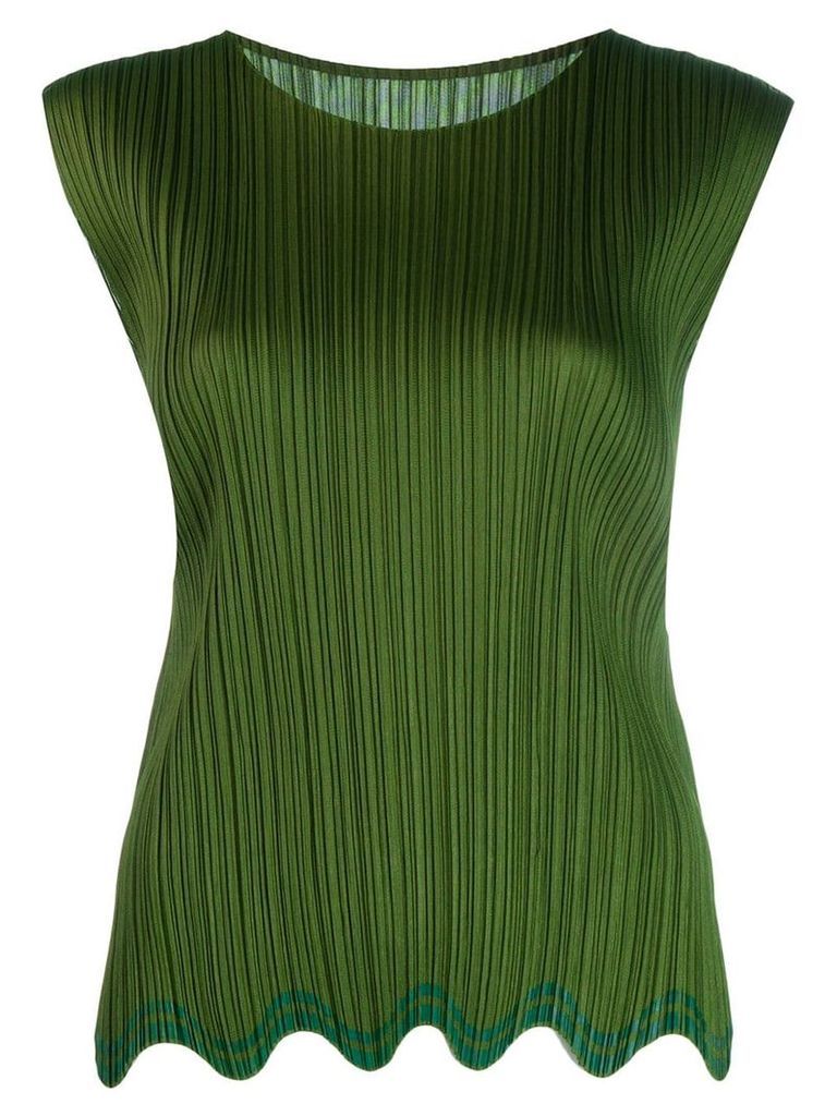 Pleats Please Issey Miyake sleeveless pleated vest - Green
