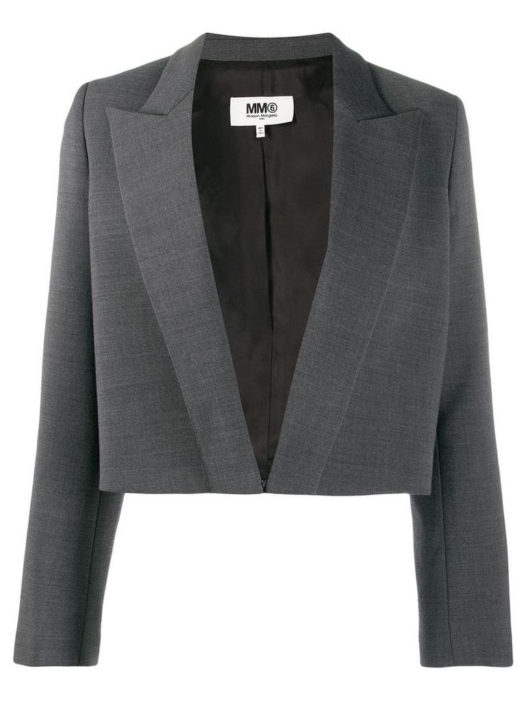 Mm6 Maison Margiela cropped tailored blazer - Grey