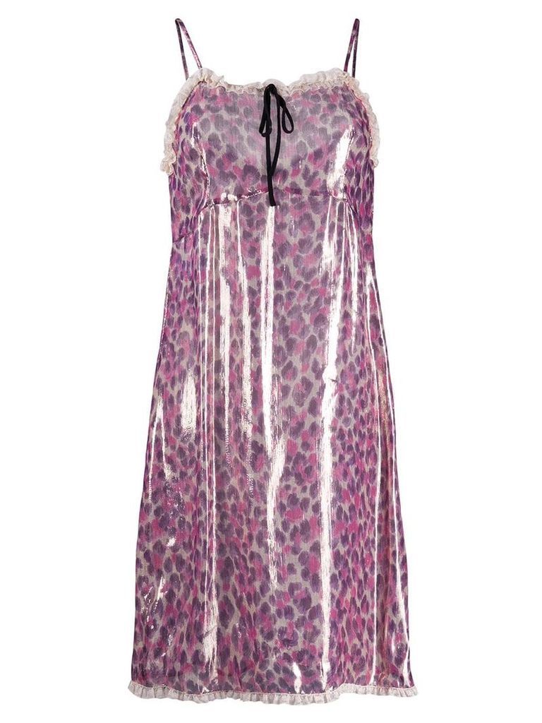 Miu Miu metallic leopard dress - PINK