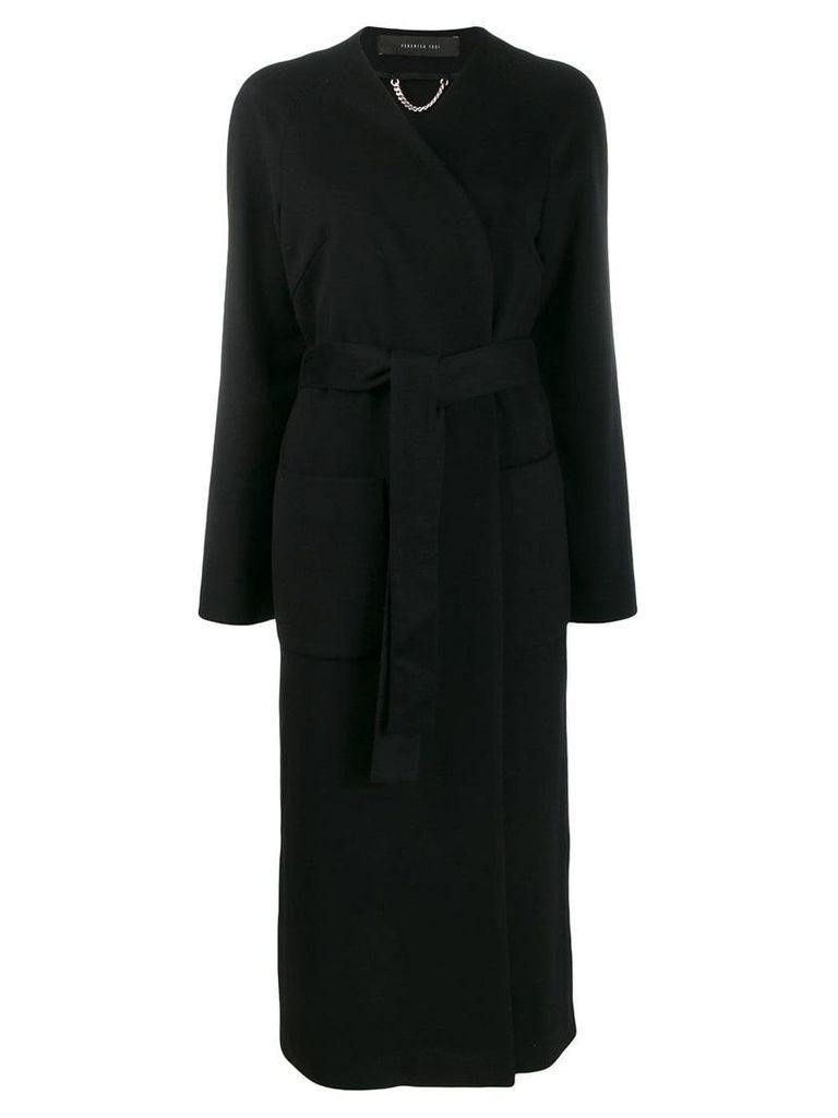 Federica Tosi wrap-style midi coat - Black