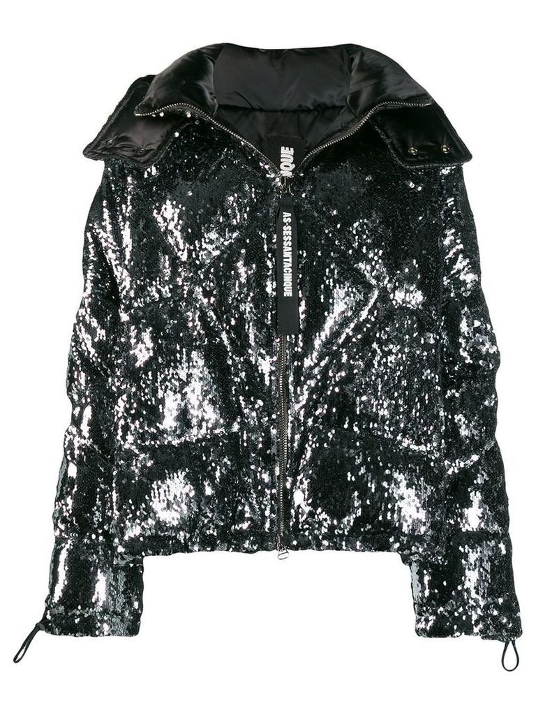 As65 sequin embellished jacket - SILVER
