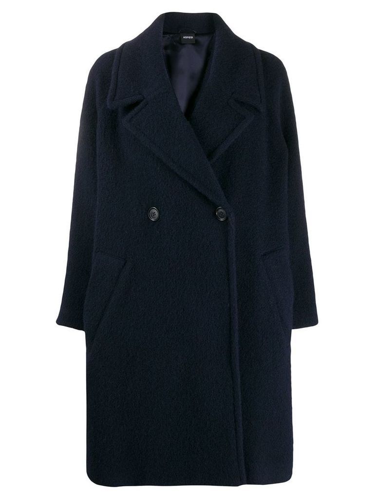 Aspesi double breasted wool coat - Blue