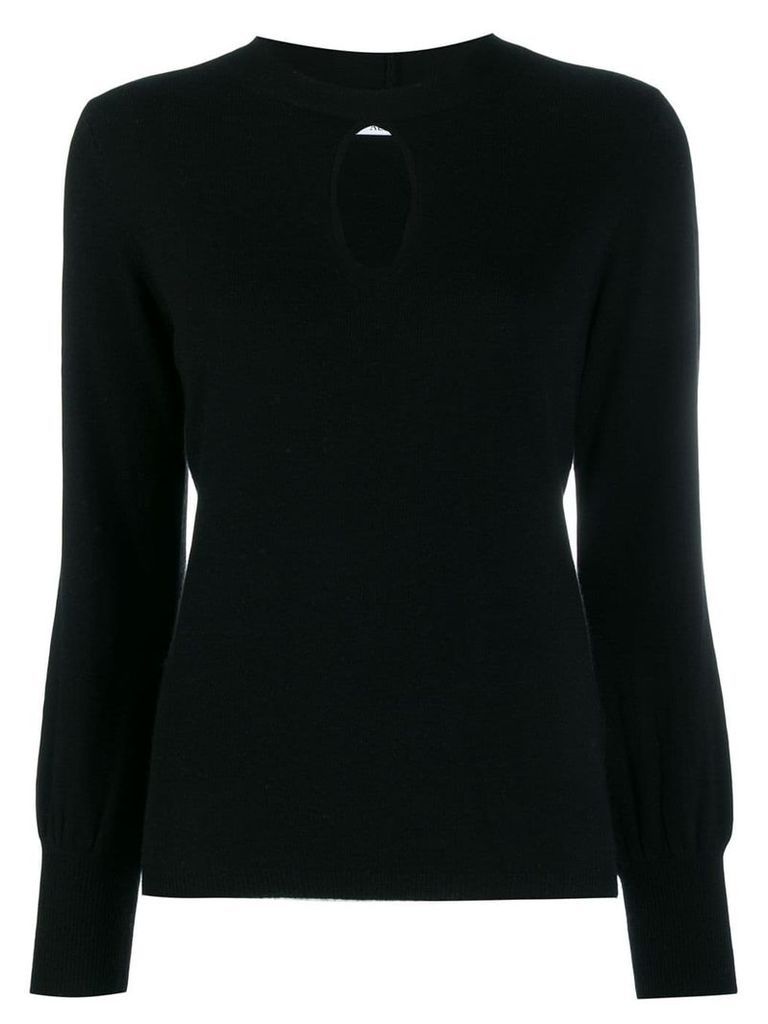 Allude key-hole neckline knitted top - Black