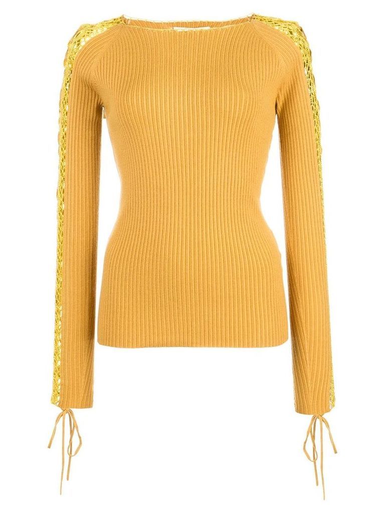 Jonathan Simkhai crochet long-sleeved jumper - Yellow