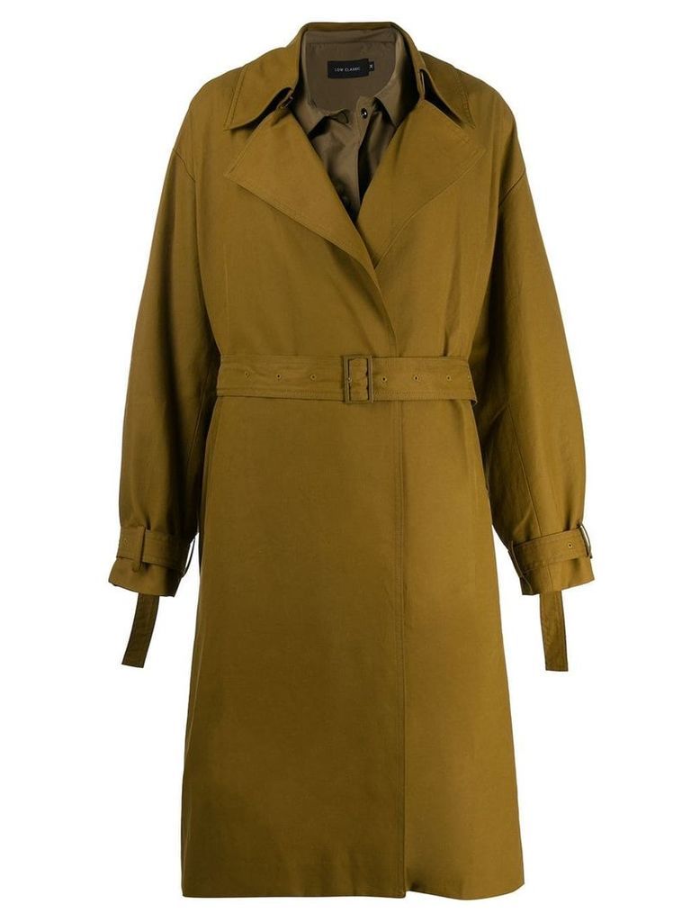 Low Classic belted trench coat - Green