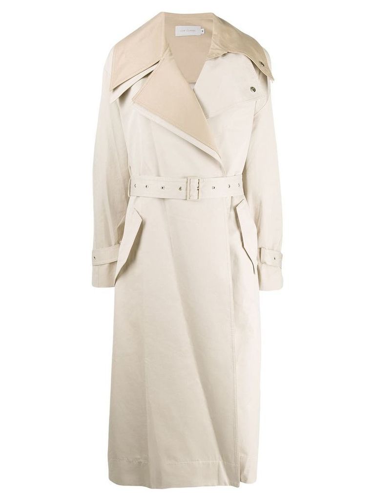 Low Classic layered belted trenchcoat - NEUTRALS