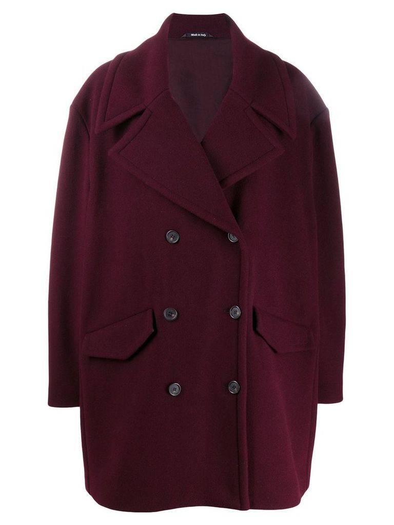 Maison Margiela double-breasted cape coat - Red