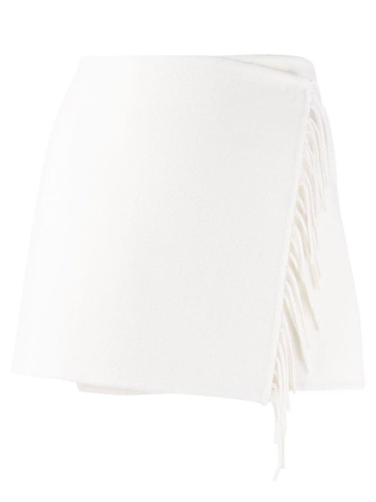 P.A.R.O.S.H. fringe detail skirt - White