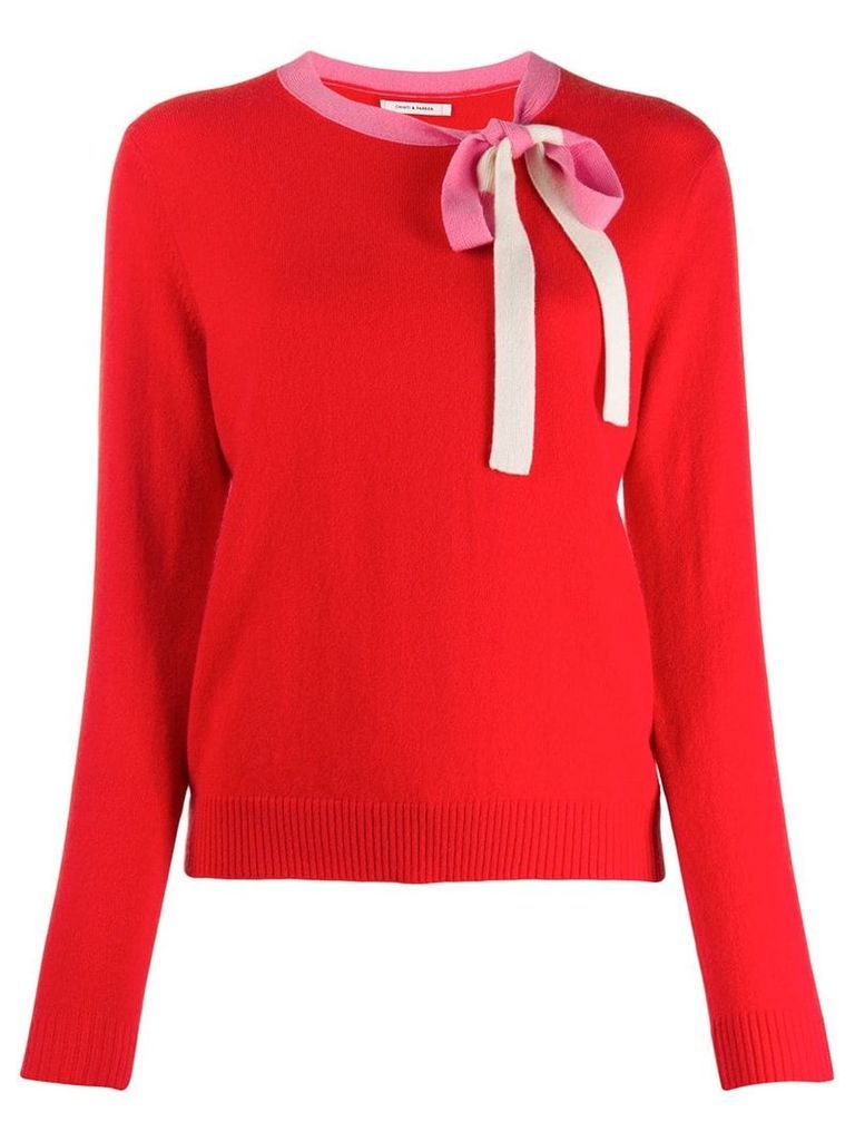 Chinti and Parker bow detail jumper - Red