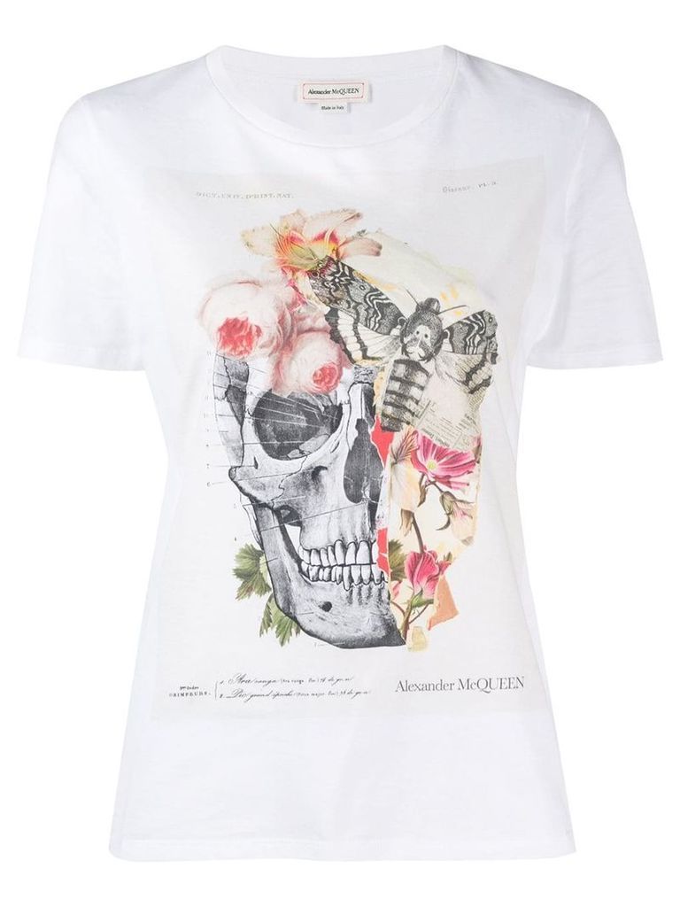 Alexander McQueen flora and skull print T-shirt - White