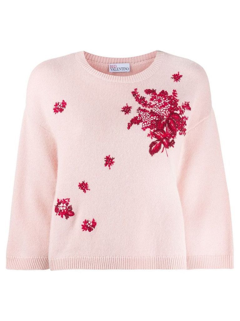 Red Valentino RED Valentino floral detail jumper - PINK