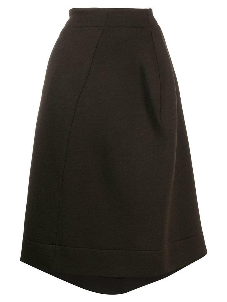 Jil Sander asymmetric flared skirt - Brown