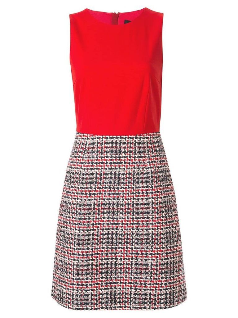 Paule Ka contrast fitted dress - Red