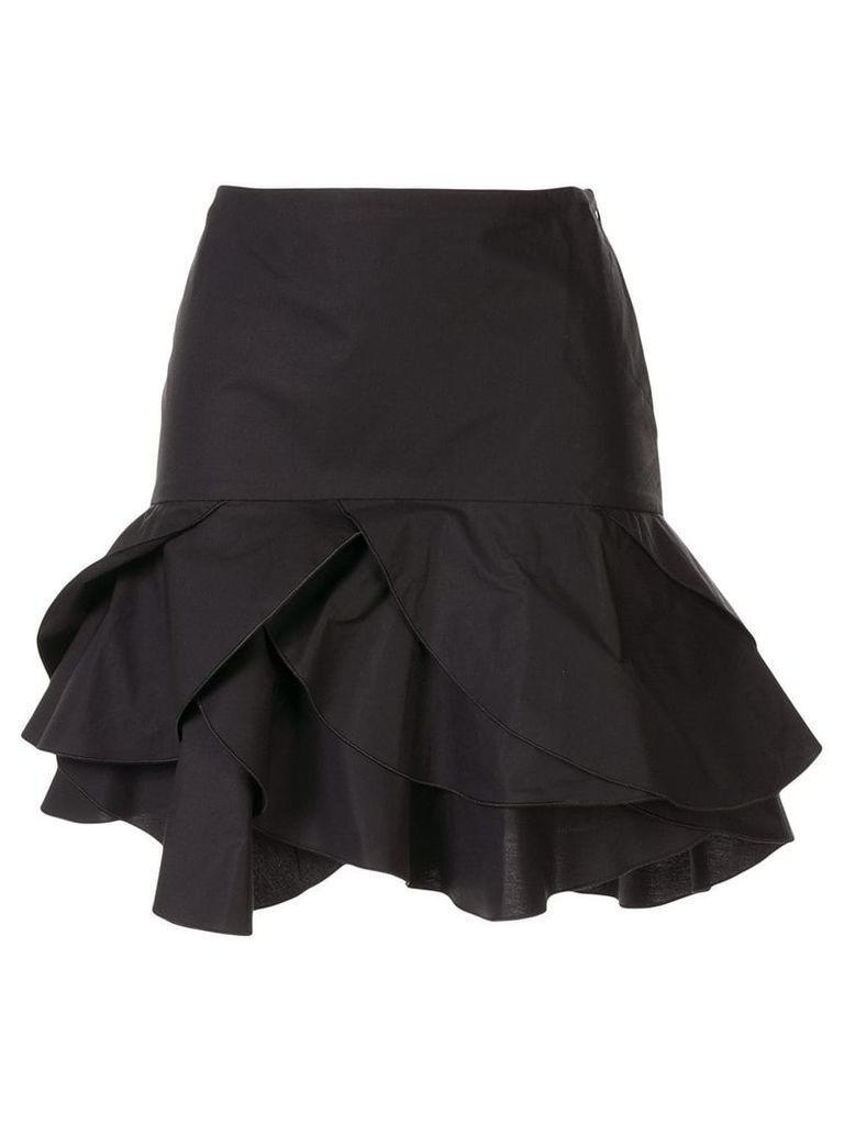 Paule Ka ruffle fitted skirt - Black
