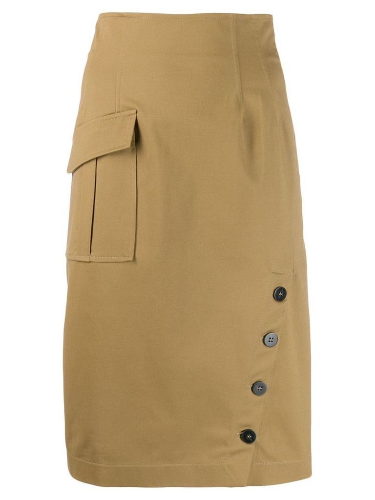 Pinko high waisted panel skirt - NEUTRALS