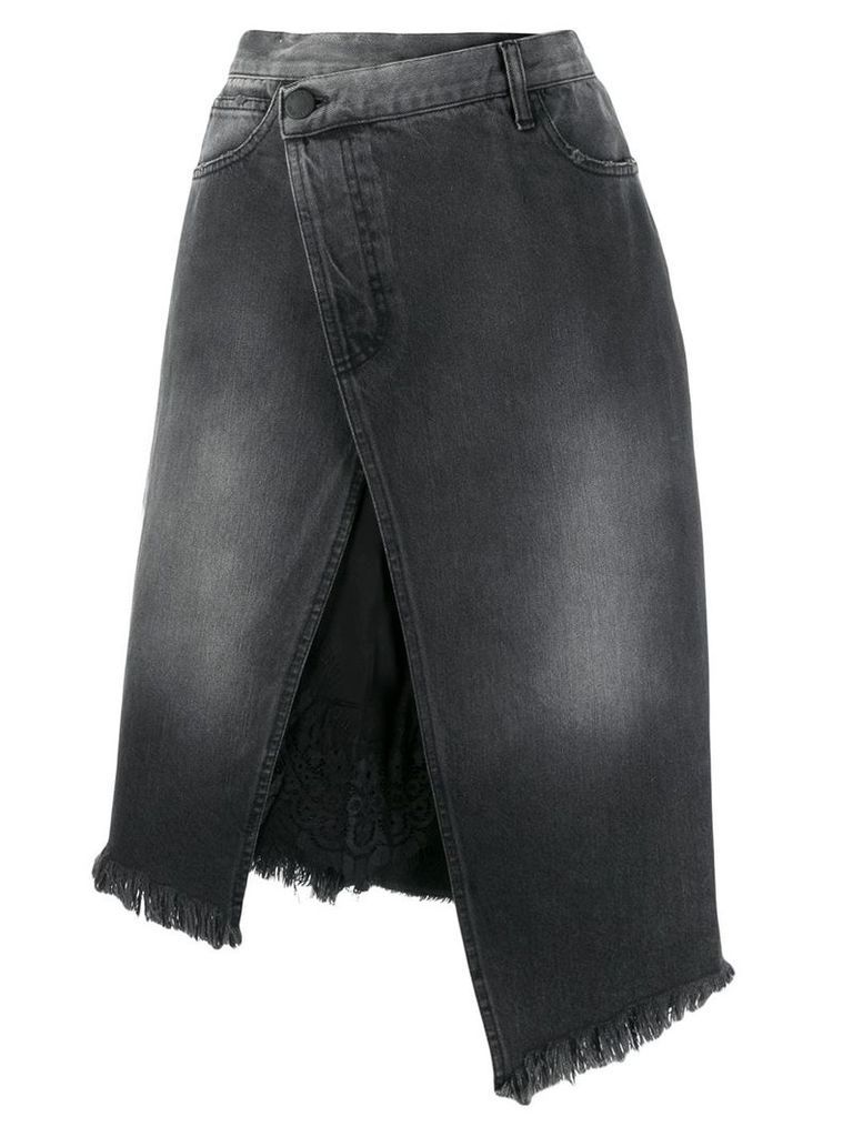 Pinko asymmetric denim skirt - Black