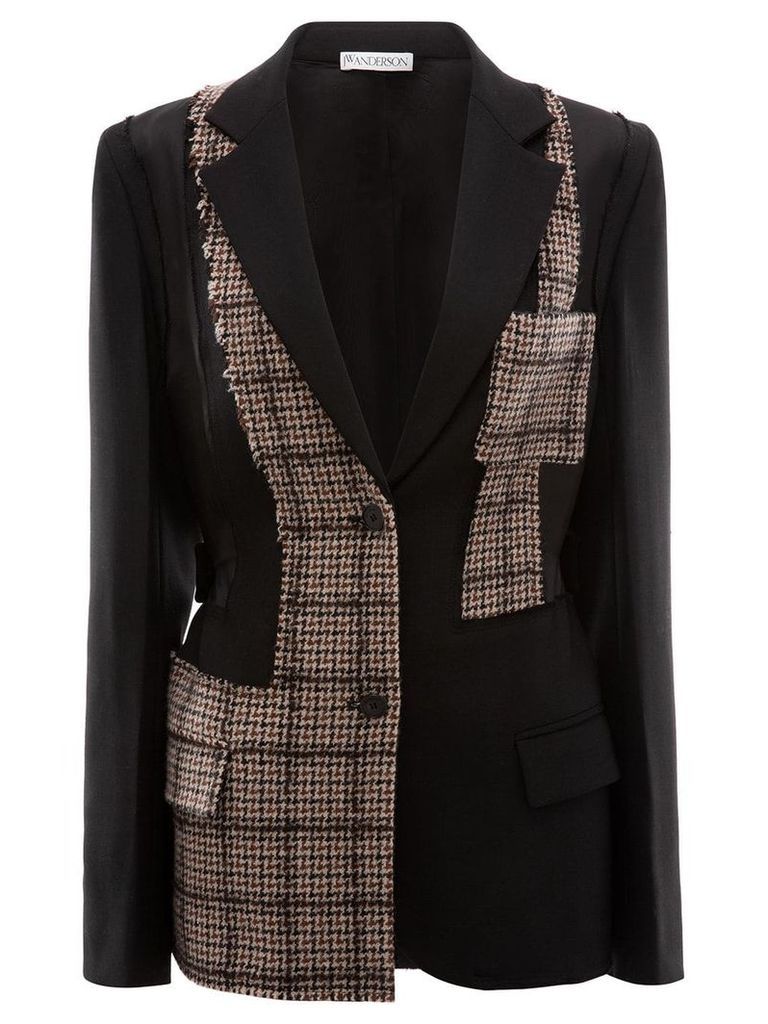 JW Anderson patchwork tailored wool jacket - Black