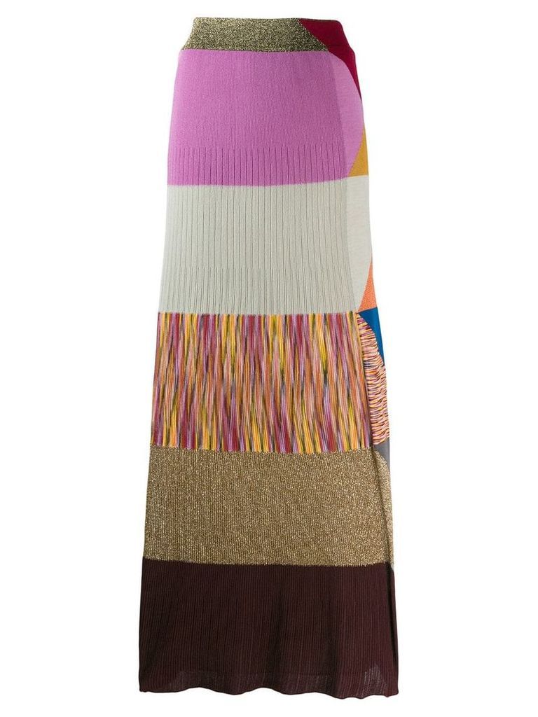 Missoni pattern mix knitted skirt - PURPLE
