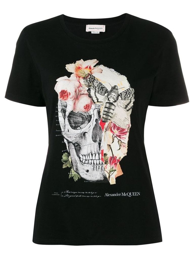 Alexander McQueen flora and skull print T-shirt - Black