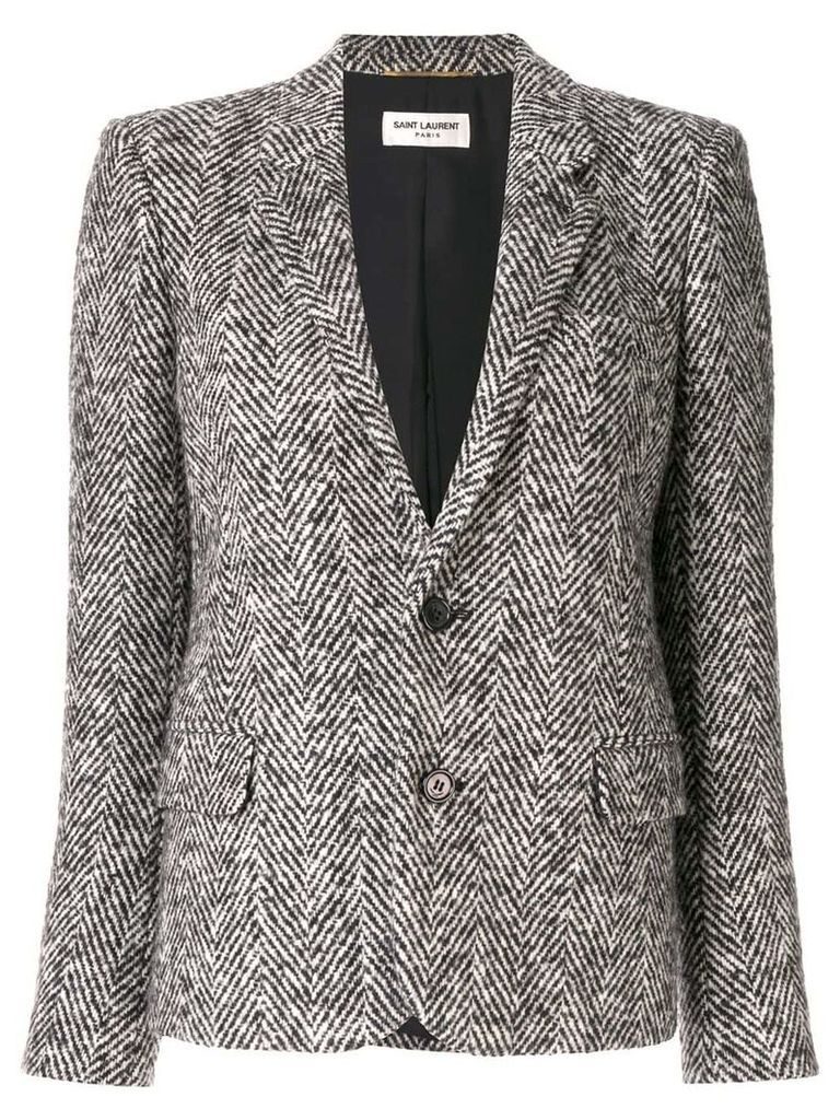Saint Laurent herringbone tweed jacket - Grey